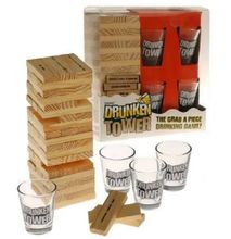 Jenga Drunken Tower: Blocks Pull And Stack Drinking Party Game
